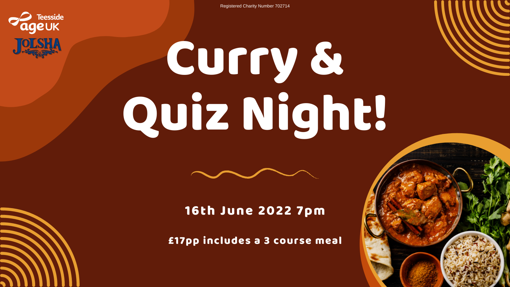Age UK Teesside invites you to a curry and quiz night!